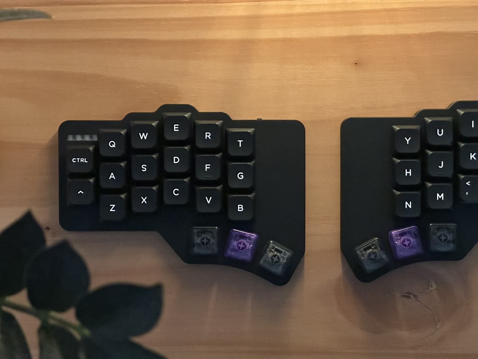 Case and PCB parts during The Wolf build