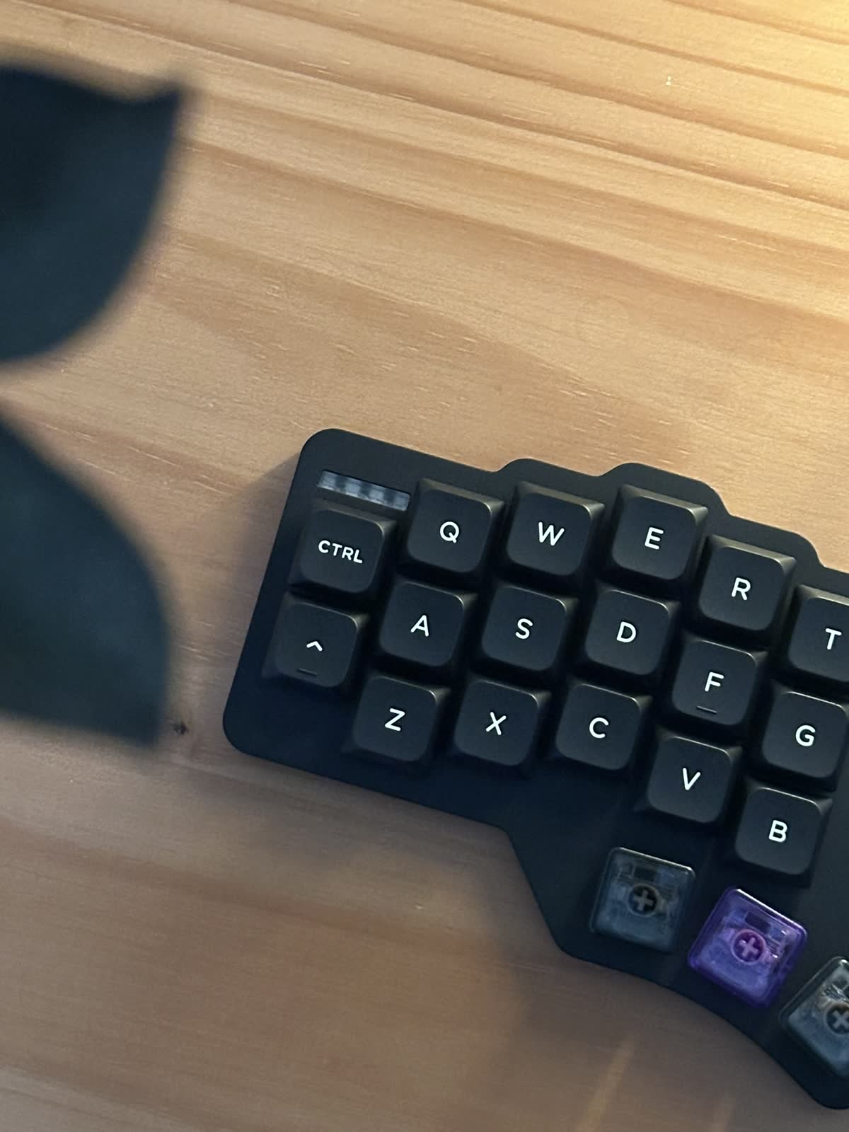 Case and PCB parts during The Wolf build