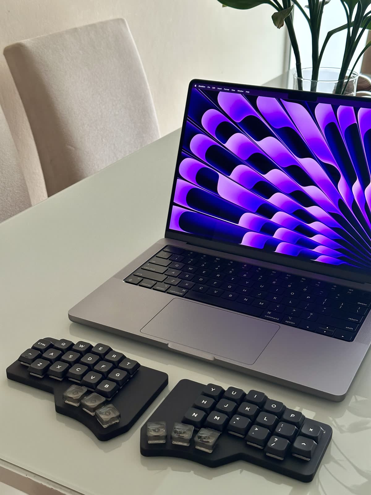 Assembled keyboard during an early build study