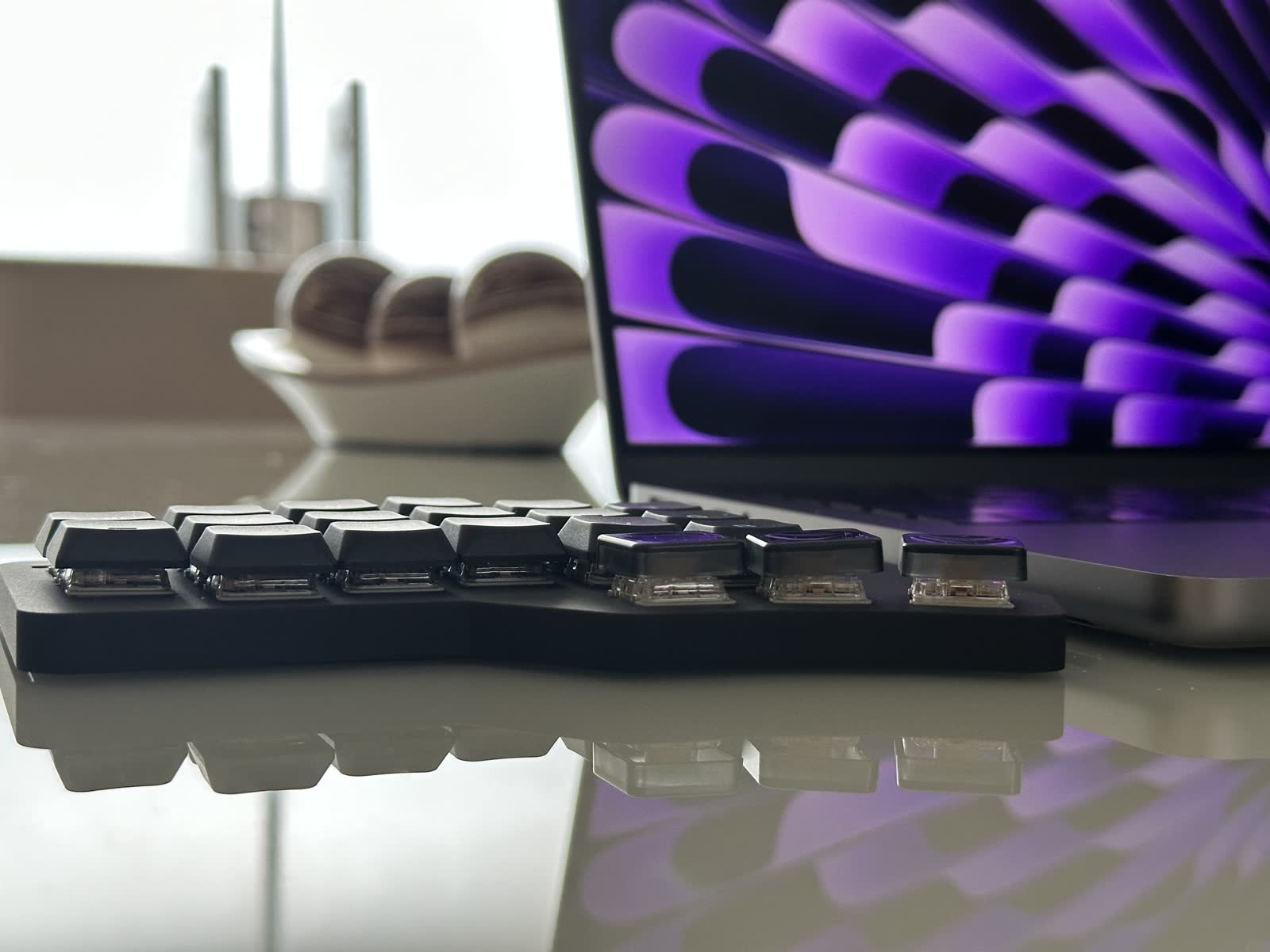 The Wolf keyboard in a workspace