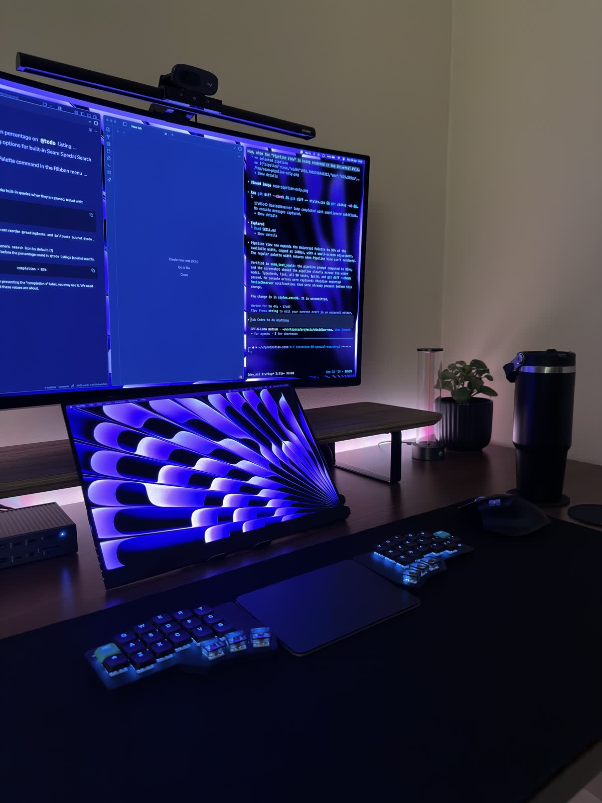 The Wolf in a complete desk setup